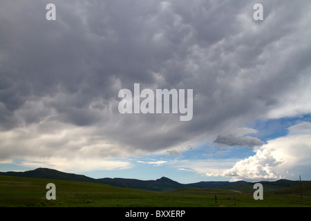 Mammatus clouds heavy with moisture near Steamboat Springs, Colorado, USA. Stock Photo