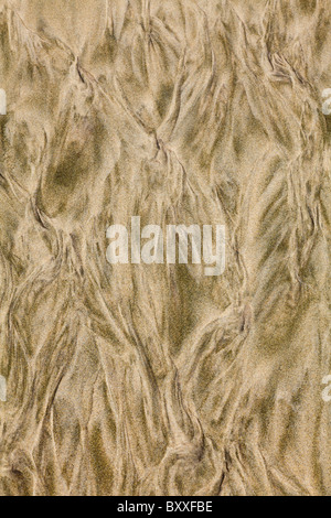 USA; Oregon Coast; Devil's Punchbowl State Natural Area; patterns in beach sand Stock Photo