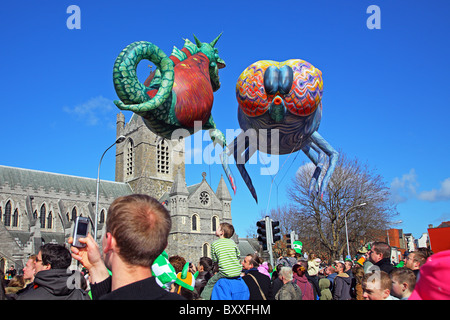 Sky Dragon, Saint Patrick's Day Dublin Ireland Stock Photo