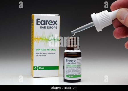 10 ml bottle of Earex camphor ear drops Stock Photo - Alamy