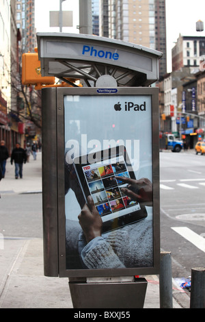 Apple iPhone and iPad advertising billboard on 6th Ave, New York city, 2010 Stock Photo
