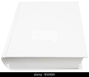 Image of blank white hard book cover isolated with clipping path Stock Photo