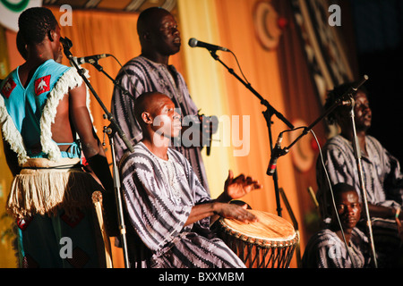 Musicians and dancers at the 12th biannual Salon International de l'Artisanat de Ouagadougou (SIAO) in Burkina Faso.