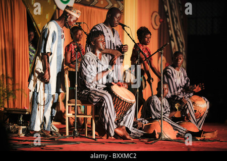Musicians and dancers at the 12th biannual Salon International de l'Artisanat de Ouagadougou (SIAO) in Burkina Faso.