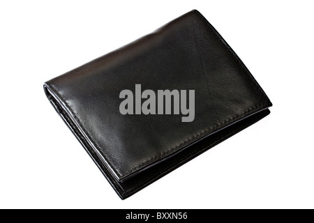 Black wallet isolated on white background Stock Photo