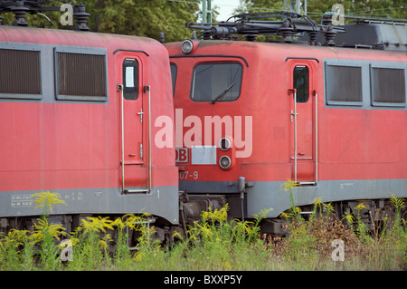 Disused railway electric locomotives Stock Photo