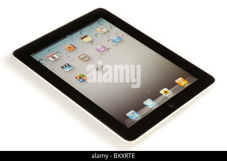 iPad Apple tablet computer on white background. Stock Photo