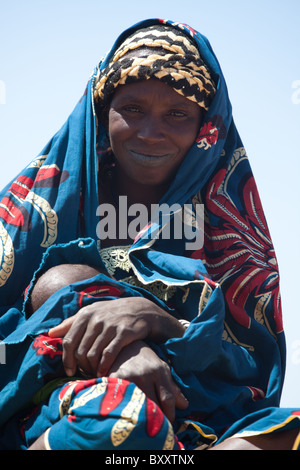 Fulani woman in Bourro in northern Burkina Faso. The Fulani are traditionally nomadic pastoralists. Stock Photo