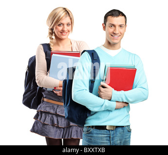 A couple of student holding books Stock Photo