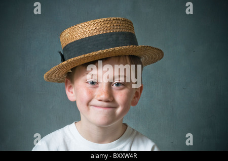 One young Caucasian boy brother  copy space Stock Photo