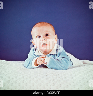 One young curious inquisitive baby Stock Photo