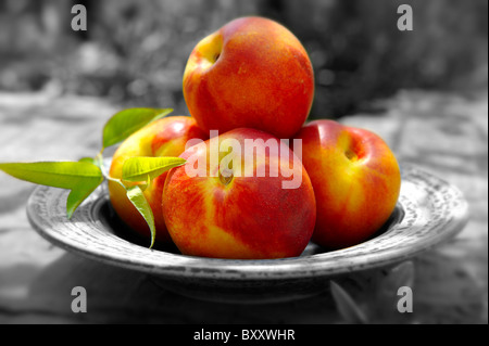 Fresh nectarines Stock Photo