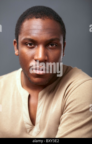 Portrait of a young African male looking at camera Stock Photo