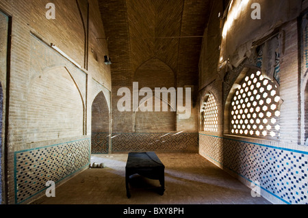 Interior details of one the Jame Mosque halls in Isfahan, Iran. Stock Photo