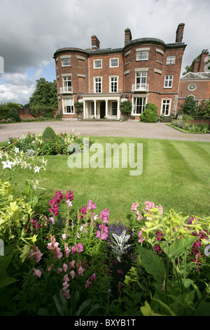 Rode Hall Country House and Gardens. Picturesque summer view of the main entrance to Rode Hall country house. Stock Photo