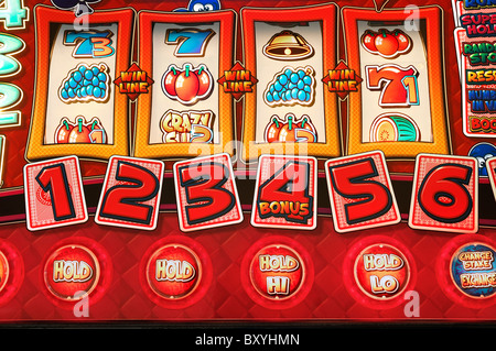 Fruit Machine, Close Up. Stock Photo