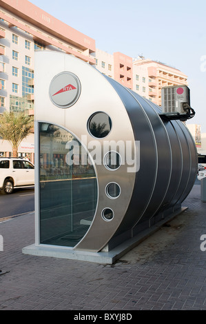 an air-conditioned bus stop Stock Photo