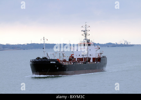 Whitonia a fuel bunkering ship of the Whitaker company fleet on Southampton Water southern England UK Stock Photo