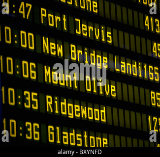 Close-up of arrival departure board Stock Photo