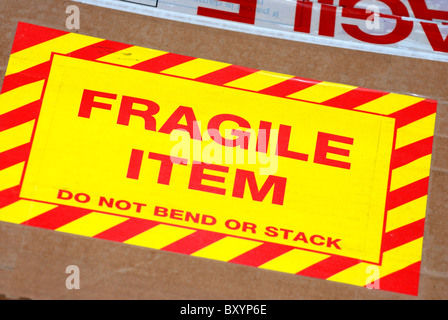fragile item sticker england uk Stock Photo