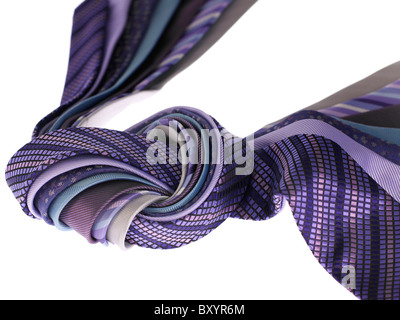 colorful mens ties shot on a white background Stock Photo
