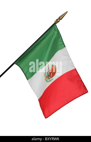 Mexican flag on white background Stock Photo
