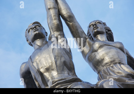 Worker and Kolkhoz Woman (Collective Farm Girl) monument, designed by Vera Mukhina, Moscow, Russia Stock Photo