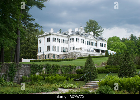 View of The Mount in Lenox Massachusetts from one of the newly restored gardens. Stock Photo