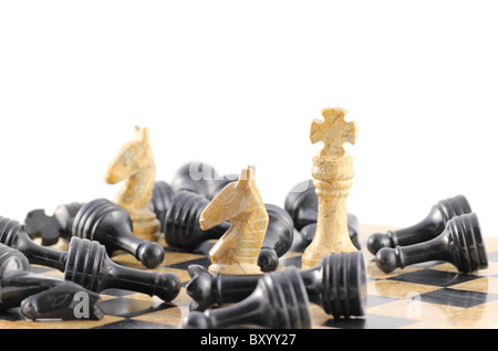 Genocide - A king and his generals stand over all of the dead from the opposing side, concept. Stock Photo