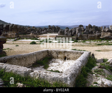 The Ain Dara temple. Dating to between the 10th and 8th century B.C. First, ritual pool. Around Aleppo. Syria. Stock Photo
