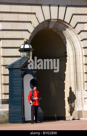 Guard in front of Buckingham Palace Stock Photo