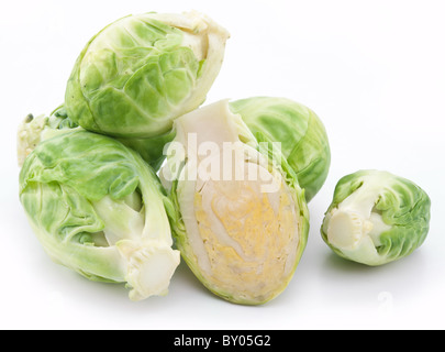 Brussels sprouts on a white background Stock Photo