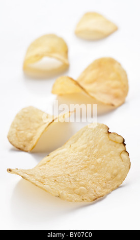 potato chips isolated on white background Stock Photo