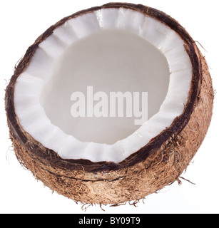 High-quality photos of coconuts on a white background. Stock Photo