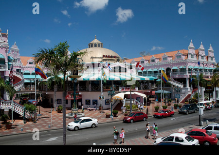 Royal Plaza outdoor shopping mall Downtown Oranjestad Aruba Stock Photo ...