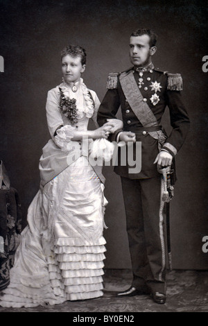 Rudolf, Crown Prince of Austria, Prince Rudolf with his wife Princess Stéphanie of Belgium Stock Photo