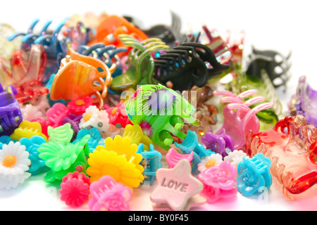 Hair clips isolated on white background. Stock Photo