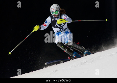 FLACHAU AUSTRIA. 11-01-2011. Tthe FIS Ladies Alpine World Cup Night Slalom race in Flachau Austria. Stock Photo