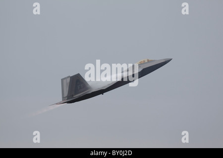 F-22 Raptor in afterburner. Stock Photo