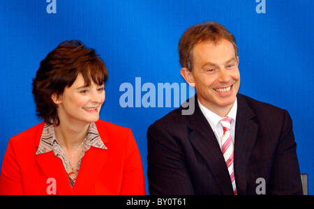 The British Prime minister Tony Blair with his wife Cheri. Stock Photo