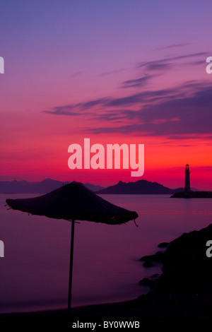 a lighthouse in turgutreis bodrum turkey Stock Photo