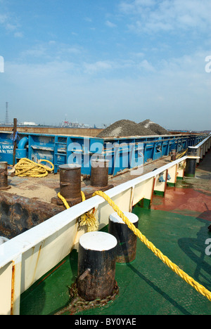 Quarry with barge loading facility Kent UK Stock Photo