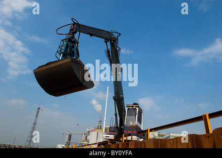 Quarry with barge loading facility Kent UK Stock Photo