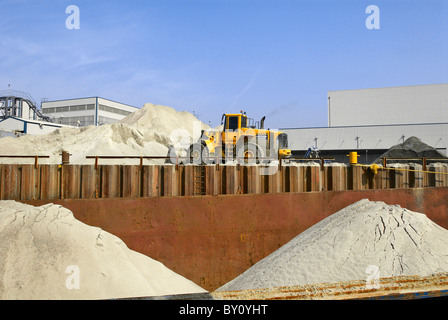 Quarry with barge loading facility Kent UK Stock Photo