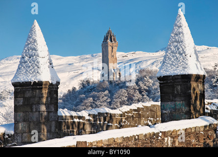 The Wallace Monument and Stirling Bridge, City of Stirling, Scotland, UK. Stock Photo