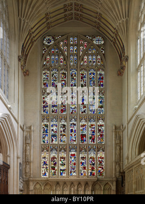 Bath Abbey, east window Stock Photo