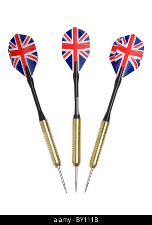 Darts on white background Stock Photo