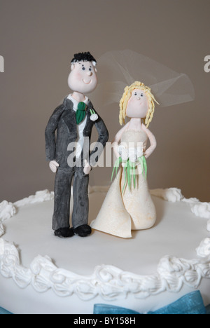 Wedding cake topper made from icing Stock Photo