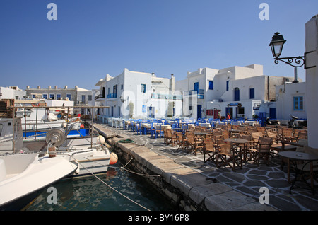 Naoussa Village, Waterfront, Harbour, Paros Cyclades Island Greece Eu European Union Europe Stock Photo