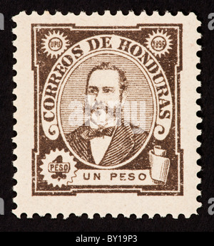 Postage stamp from Honduras depicting President Celio Arias. Stock Photo